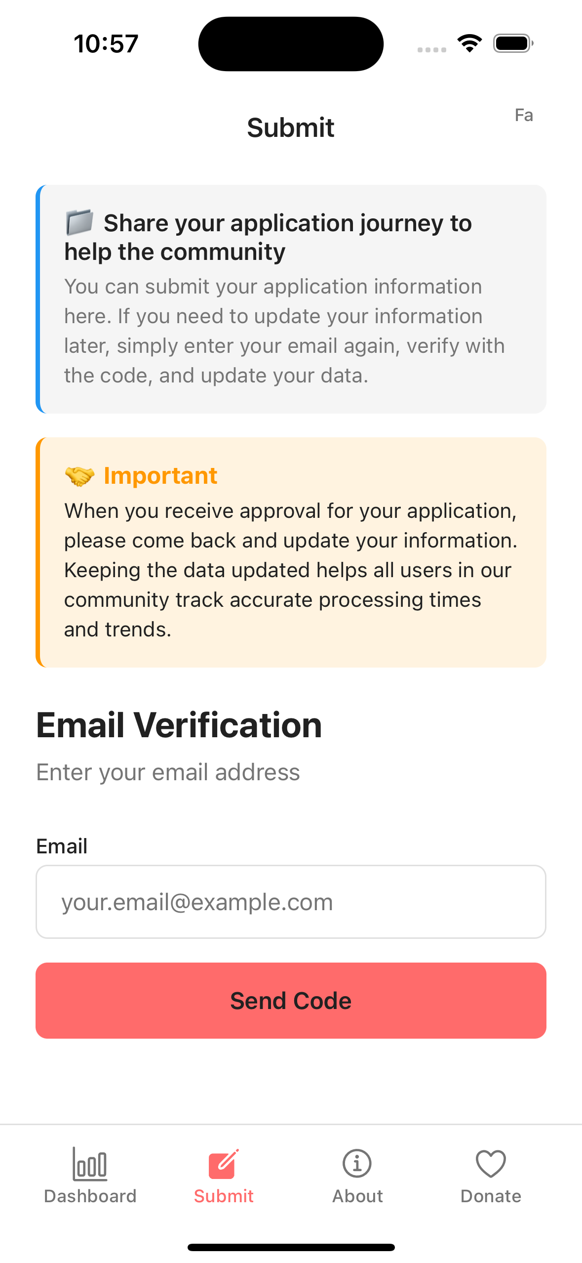 HopeBridge Submit Form - Application submission interface